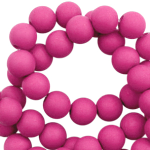 Perline in acrilico 4 mm opaca rosa fucsia