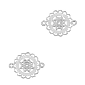 Ciondoli in acciaio inossidabile distanziatore boh&eacute;mien 10mm argento