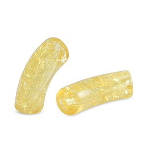 Perline in acrilico tubo con venature giallo fresia