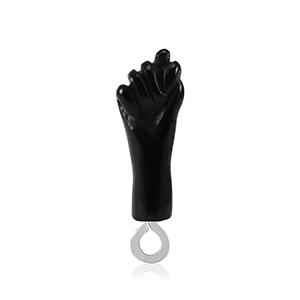 Pendenti in resina "Mano Fico" nero-argento