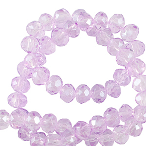 Perline sfaccettate 3x2mm rondella viola orchidea chiaro