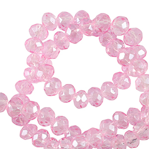 Perline sfaccettate 3x2mm rondella rosa azalea