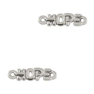 Ciondoli di metallo DQ distanziatore "HOPE" argento antico (privo di nichel)