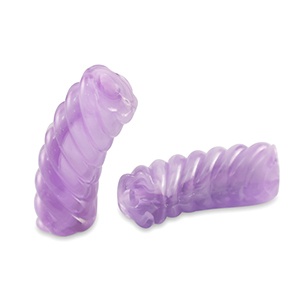Perline in acrilico tubo spirale viola trasparente