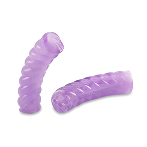 Perline in acrilico tubo spirale viola trasparente