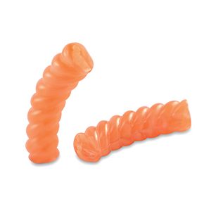 Perline in acrilico tubo spirale arancio trasparente