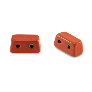 Perline Tile rettangolo rosso corallo
