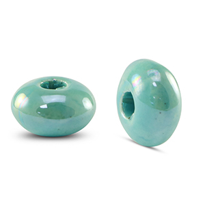 Perline di ceramica greca DQ rondella turchese