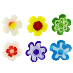 Perline Millefiori fiore multicolore