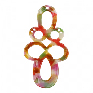 Pendenti in resina barocco multicolore rosa-verde