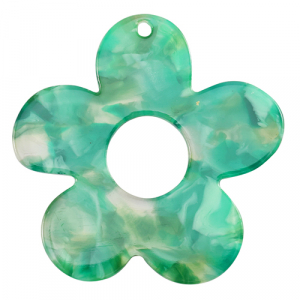 Pendenti in resina fiore turchese-verde