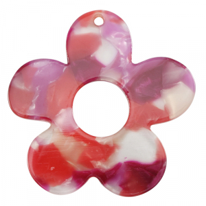 Pendenti in resina fiore multicolore rosa