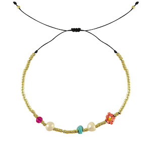 Braccialetti alla moda perline miste rosa-blu-viola