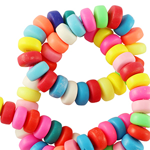 Perline di polimero rondella 7mm multicolore