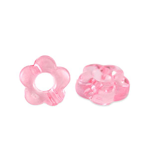 Perline in acrilico fiore trasparente rosa