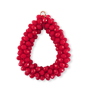 Ciondoli sfaccettati goccia rosso
