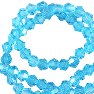 Perline sfaccettate bicone 6mm azzurro turchese