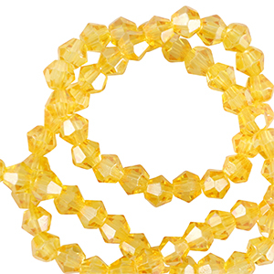 Perline sfaccettate bicone 6mm giallo fresia