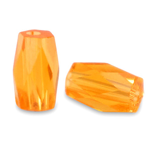 Perline sfaccettate tubo arancio zucca