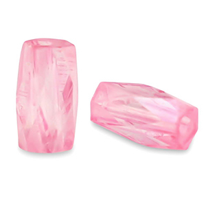 Perline sfaccettate tubo rosa peonia