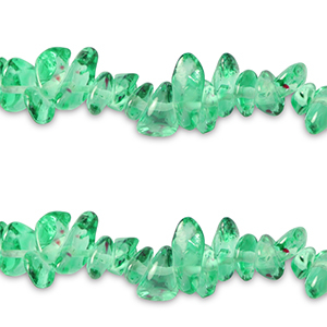 Perline di vetro Chips trasparente-verde Nilo