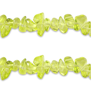 Perline di vetro Chips trasparente verde lime