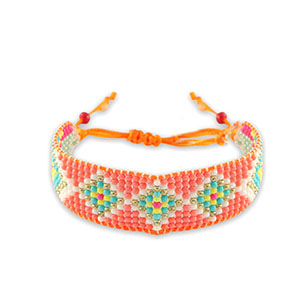Braccialetti alla moda pesca paradiso-bianco