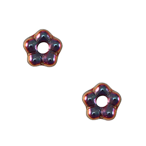 Perline Rep. Ceca fiore 5mm iridescente scuro