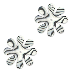 Ciondoli accattivanti fiore 25mm grigio antracite
