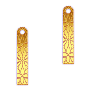 Ciondoli accattivanti barra fiore giallo metallico