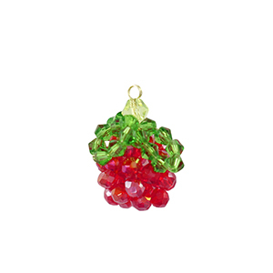 Ciondoli sfaccettati lampone oro-rosso verde