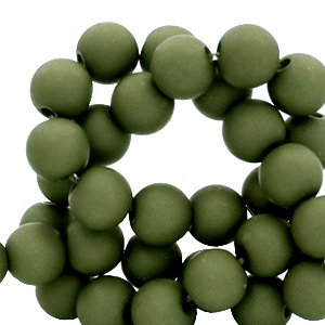 Perline in acrilico 8 mm verde torbido