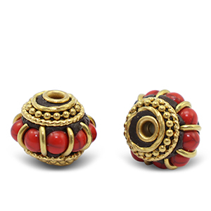 Perline in stile boh&eacute;mien rosso-oro antico