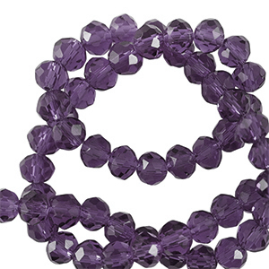 Perline sfaccettate 4x3mm rondella viola eminenza