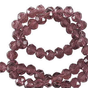 Perline sfaccettate 4x3mm rondella magenta viola