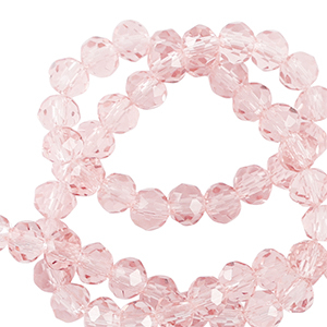 Perline sfaccettate 4x3mm rondella rosa pesca