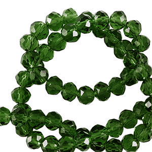 Perline sfaccettate 3x2mm rondella verde smeraldo scuro