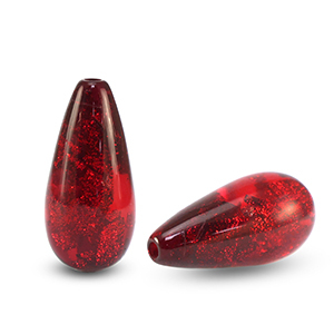 Perline Polaris Elements a forma di goccia Tiffany rosso cremisi