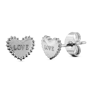 Orecchini in acciaio inossidabile a cuore argento