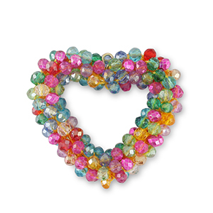 Ciondoli sfaccettati cuore multicolore&nbsp;