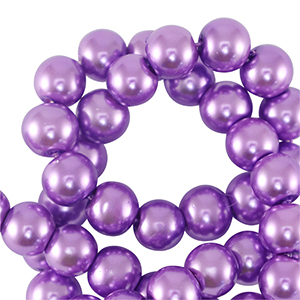 Perline di vetro con effetto perlato 8mm viola