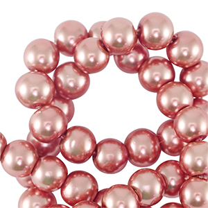 Perline di vetro con effetto perlato 8mm rosa corallo