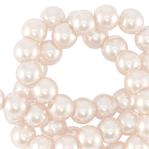 Perline di vetro con effetto perlato 4mm beige sabbia