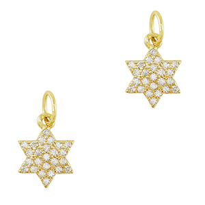 Metallo TQ in ottone ciondolo zirconia stella oro
