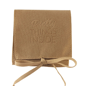 Sacchetto per gioielli "Pretty things inside" marrone sierra