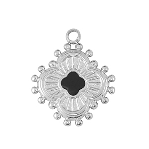 Ciondoli in acciaio inossidabile fiore argento /