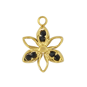 Ciondoli in acciaio inossidabile fiore oro /