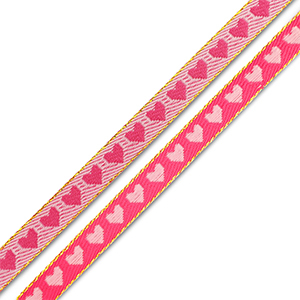 Nastro con testo cuori fucsia-rosa chiaro