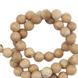 Perline in pietra naturale Calcite y Marmo 4mm beige
