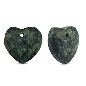 Ciondoli in pietra naturale Vetro cuore nero-grigio